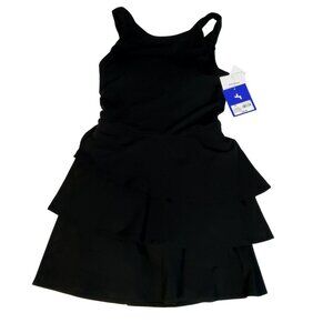 JoyLab Black Onyx Womens Active Dress XS Tiered Ruffle Skirt Workout,Casual Wear